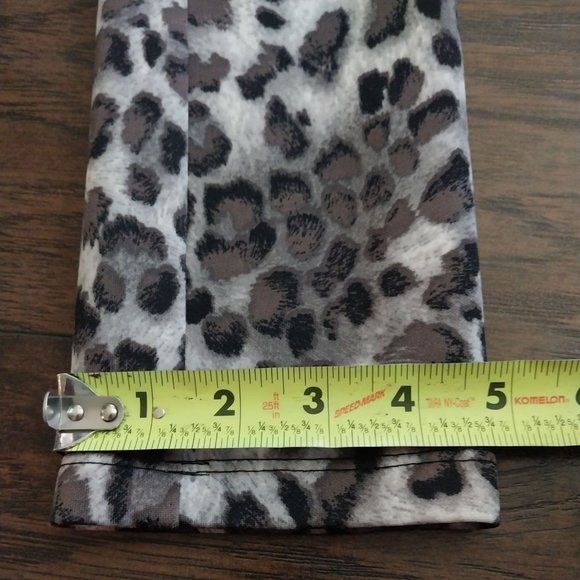 TRIBAL Pants Gray/Black Leopard Print Slim Straight Stretch Leggings Women's Sz - Picture 8 of 10